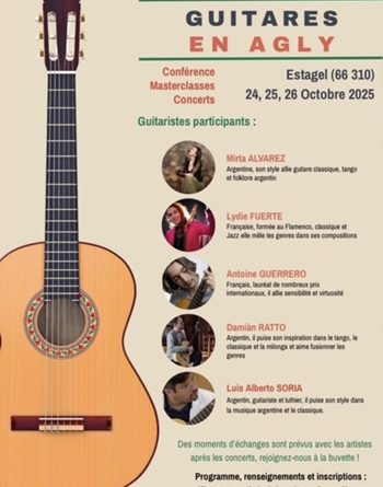 Le festival « Guitares en Agly » s’apprête à faire vibrer les cordes du 24 au 26 octobre 2025