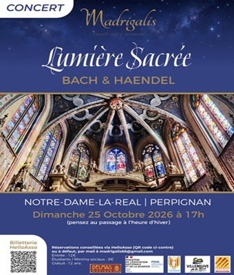 Concert de l’Ensemble Vocal MADRIGALIS le dimanche 25 octobre 2026 à 17h